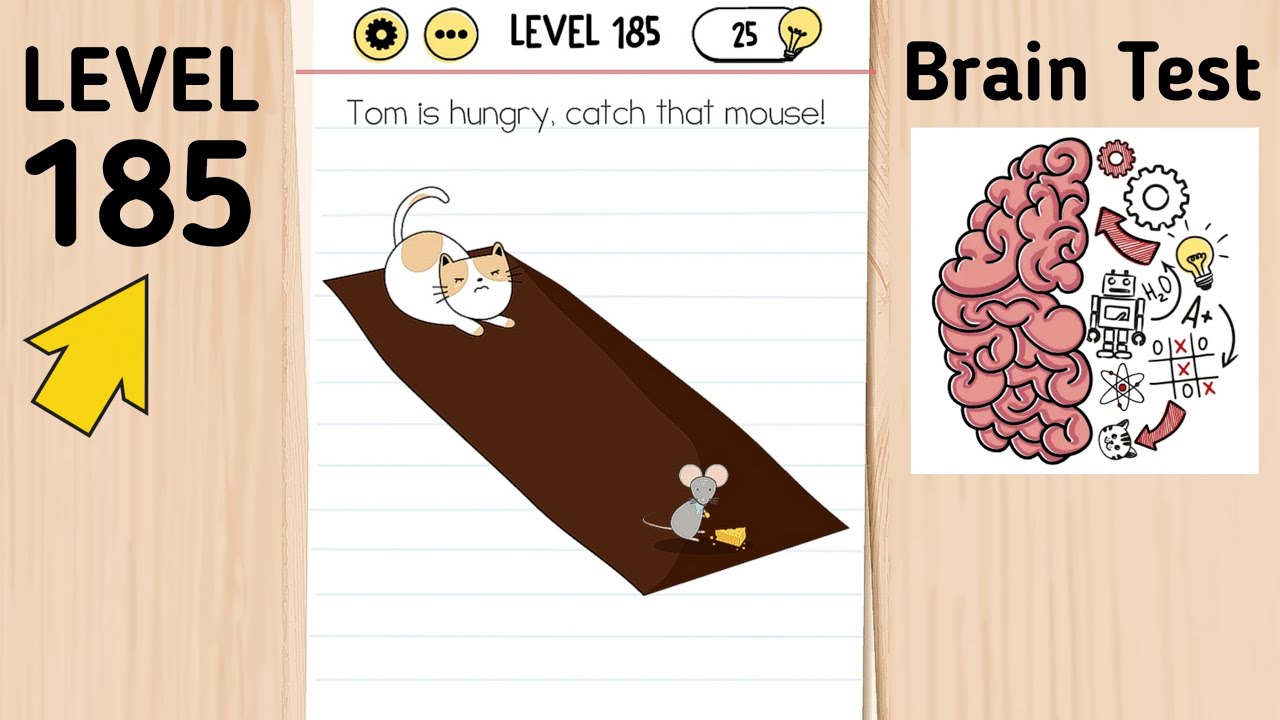 Brain Test Level 185 Tom is hungry, catch that mouse Answer
