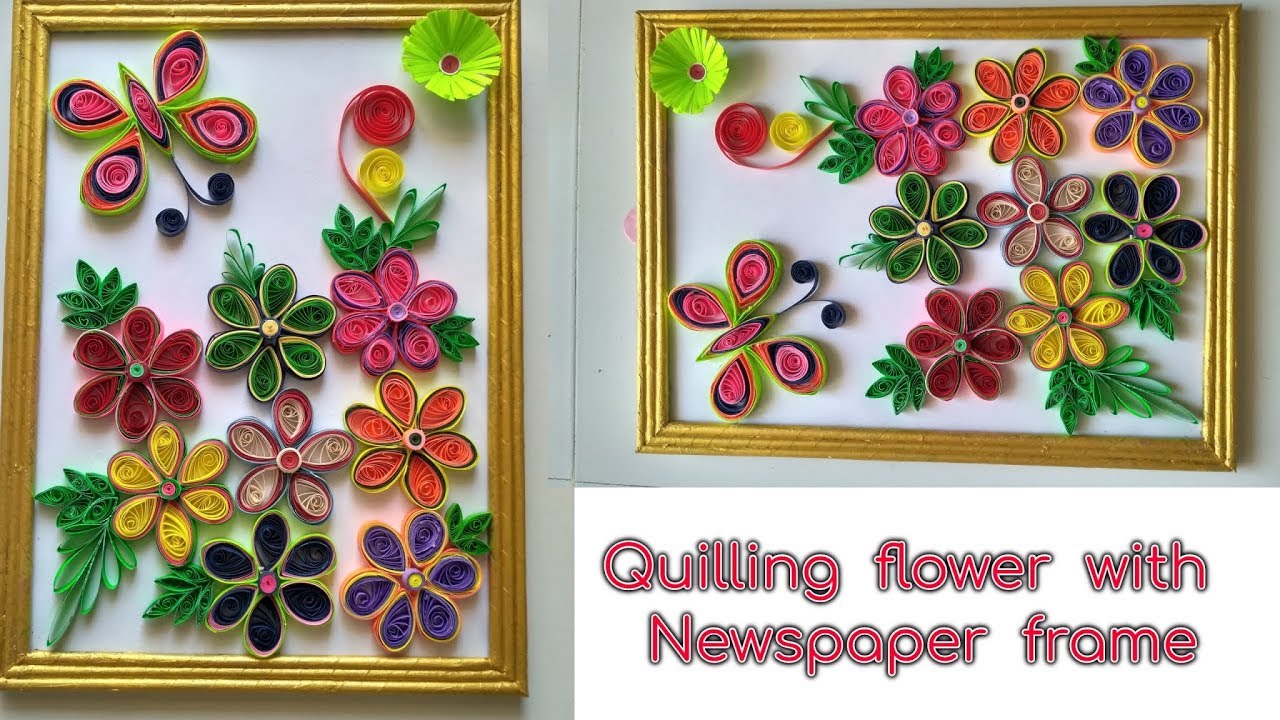 Quilling flower frame YouTube