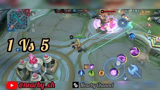 Mobile Legend - Alice Divine Owl 1 Vs 5 Counter Attack Win Rank Match Mythical Glory