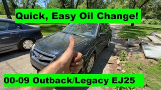 How To Change Oil Subaru Outback Legacy 2.5L 4 cylinder 99 00 01 02 03 04 05 06 07 08 09