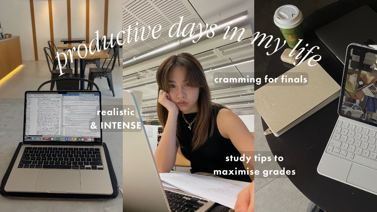 study vlog  college days in my life, preparing for finals, self