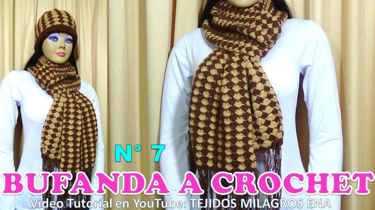 tejidos animales CHALINA O BUFANDA ABANICOS A CROCHET paso a paso en video tutorial
