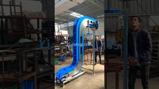 this is modular type side wall cleated belt conveyor system #engineering #conveyor #business #reach