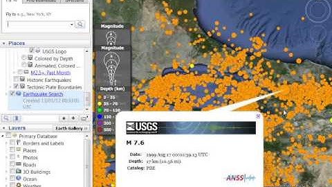4 - Displaying earthquake data in Google Earth