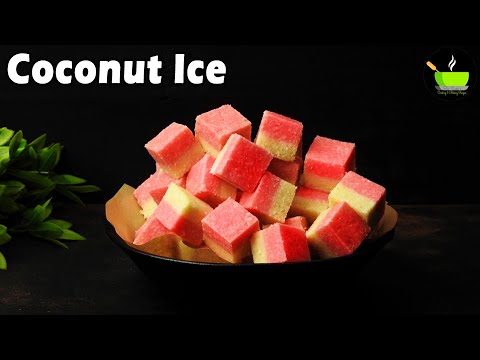 Coconut Ice Recipe | No Cook Recipe For School Competition | Cooking Without Fire | Easy Sweets | She Cooks