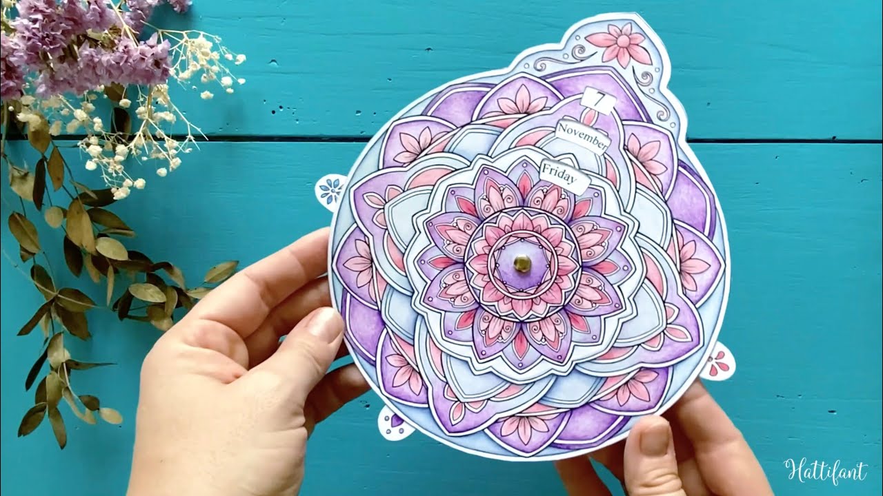 Hattifant | Perpetual Mandala Calendar to Color - Tutorial