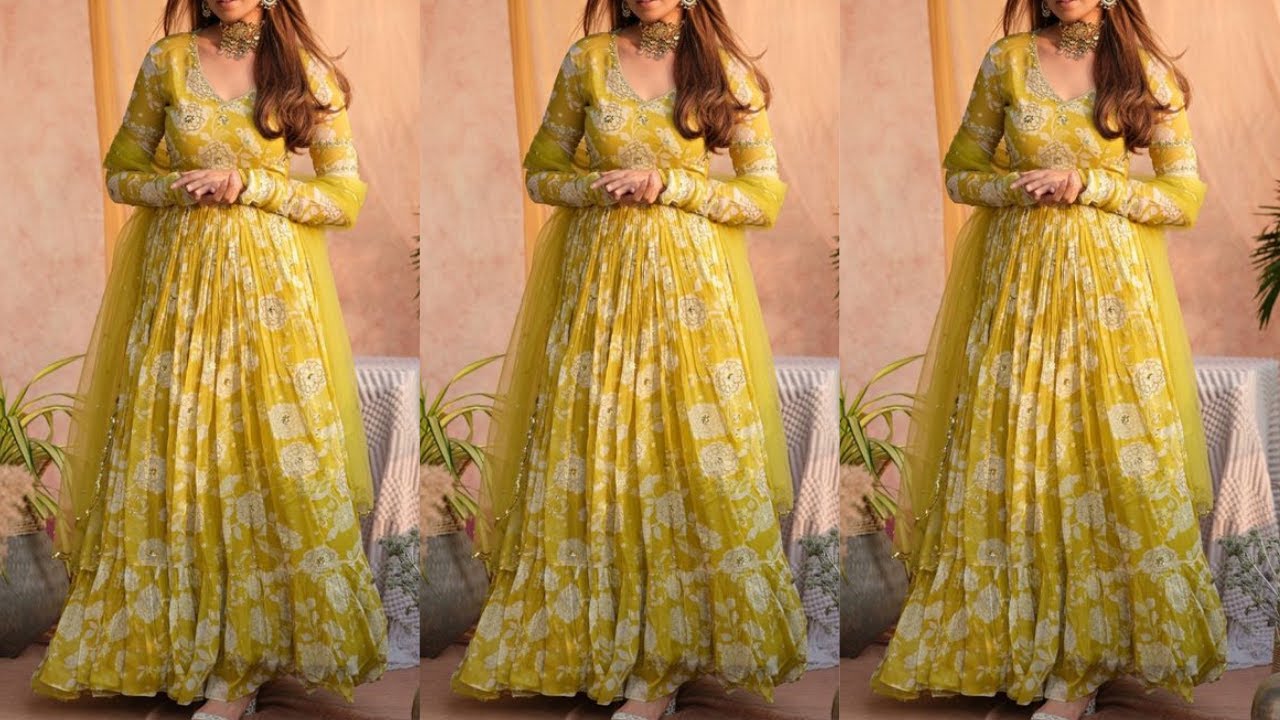 plain long frocks images