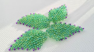 : Beaded leaves as elements of beading designs