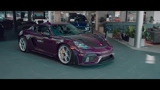 Showroom Saturday—Paint-to-Sample Aubergine 2024 Porsche 718 Cayman GT4 RS.