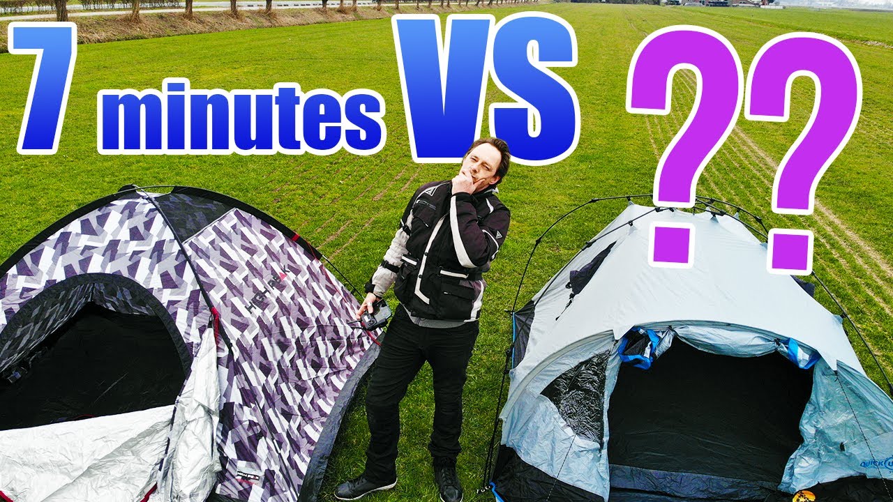 Herziening doolhof Belang MOTORCYCLE TENT - Regular Tent Vs POP UP Tent Review - YouTube