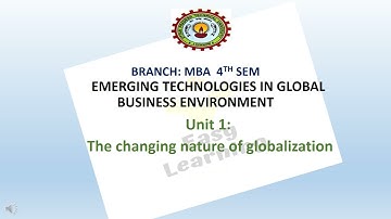 EMERGING TECHNOLOGIES IN GLOBAL BUSINESS ENVIRONMENT||AKTU||MBA||4 Semester||UNIT1