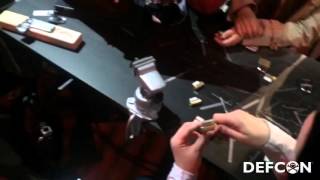 DEF CON Lockpicking table @ HACKED -TriBeCa Film Festival