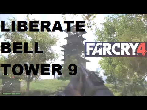 Walk Through How to Liberate the Bell Tower 9 Far Cry 4 (Western Part, check Map on video)