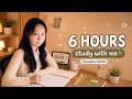 6 HOURS STUDY WITH ME 📚 Pomodoro 50/10 | Background Noise, No Music