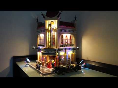 Lego 10232 Palace Cinema LED lights demonstration