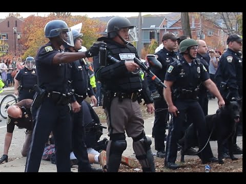 Riot Police Shoot Pepper Spray at Keene State Students
