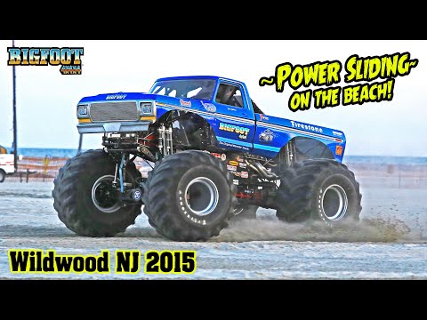 Bigfoot Tears Up Wildwood Beach – Monster Truck Drifting Action! - BIGFOOT Monster Truck