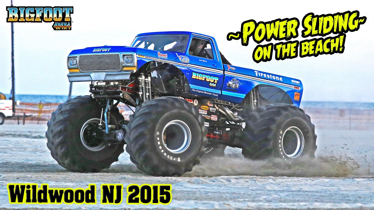 Bigfoot Tears Up Wildwood Beach – Monster Truck Drifting Action! - BIGFOOT Monster Truck
