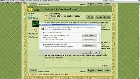 How to do a disk defrag.