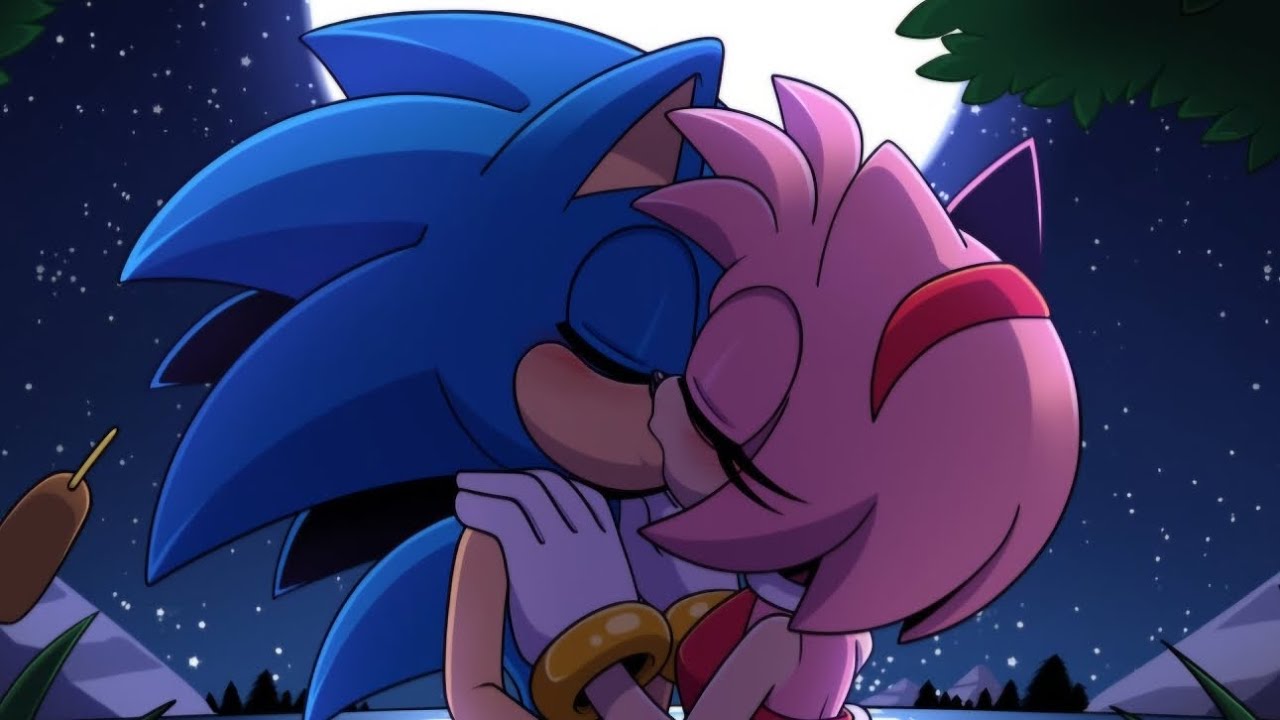 Sonic and Amy kiss 