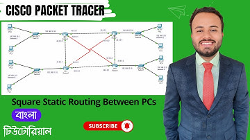 Square Static Routing Between PCs Using Cisco Packet Tracer | Computer Networks in Bangla