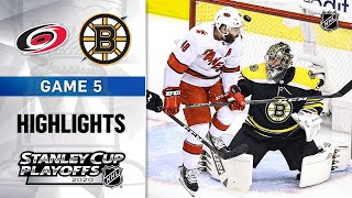 NHL Highlights | First Round, Gm5: Hurricanes @ Bruins - Aug. 19, 2020