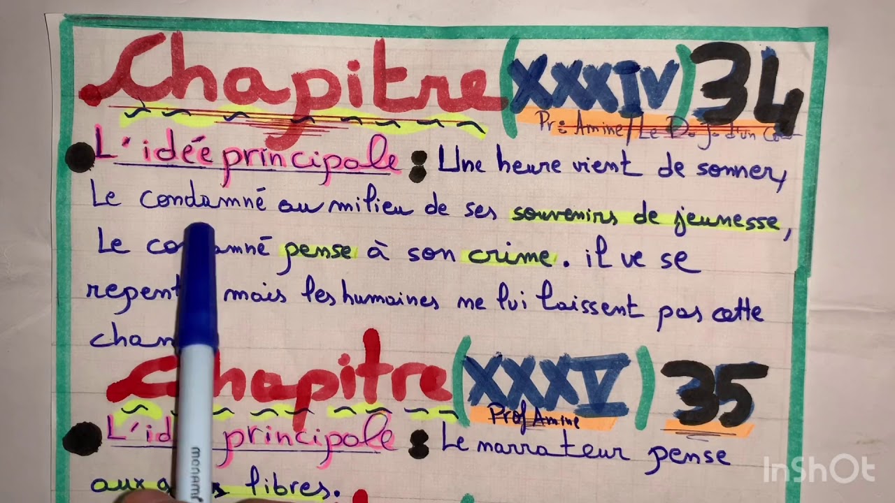 Le Dernier Jour d’un Condamné : Les chapitres 34 , 35 , 36 et 37 avec ProfAmine