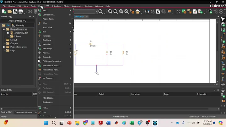PSpice Model of a Half-wave DC Rectifier Circuit