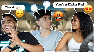 FLIRTING WITH MY BOYFRIENDS BEST FRIEND IN FRONT OF HIM TO SEE HIS REACTION!!*GONE WRONG*