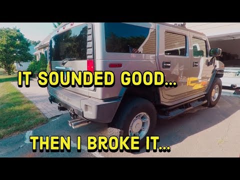 Installing aFe Exhaust on Hummer H2 Before and After