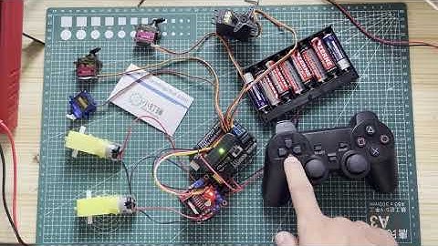 PS2 4DOF L298n servo motor remote control set for arduino robotic arm manipulator with code
