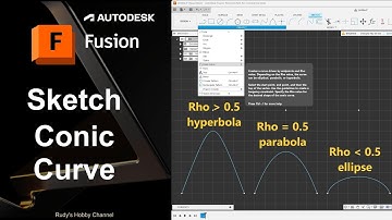 Autodesk Fusion 360 08 Sketch a Conic Curve (hyperbola, parabola, ellipse)