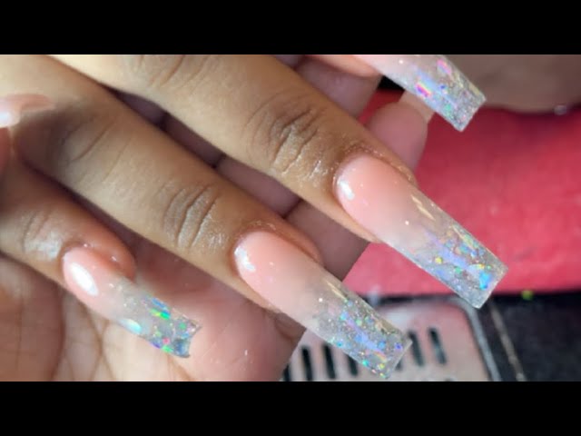 TYRING THE 3D CLEAR WATER ACRYLIC NAILS 💧, ANACRYLIC CRYSTAL CLEAR ACRYLIC