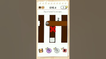 Brain Test 2 Prison Escape level 8, Dig a tunnel to escape