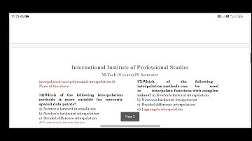MCQ based on Interpolation techniques (Paper1)