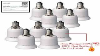 Detailed JACKYLED 100 Pack E12 to E26 E27 Adapter Converts Chandelier Socket E12 to Details