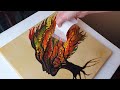 BEAUTIFUL Autumn Tree Woman Acrylic Swipe Painting | ABcreative Pour Tutorial