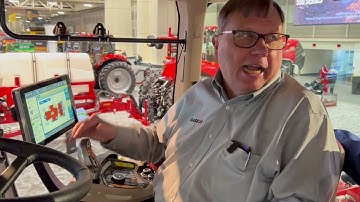 Inside the cab of the Case IH Steiger