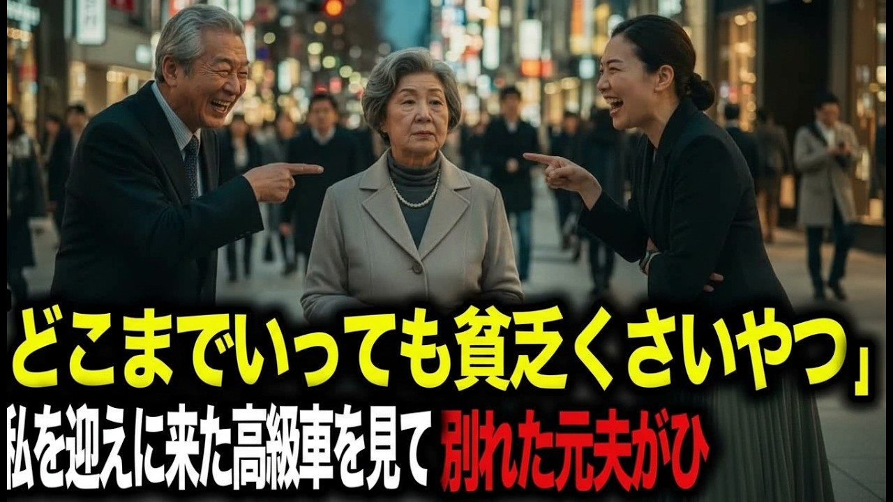 「相変わらず貧乏ったらしい」と嘲笑された私。そこへ静かに現れた“黒塗りの高級車”→降りてきた新夫の肩書きに元夫が膝を折った＂