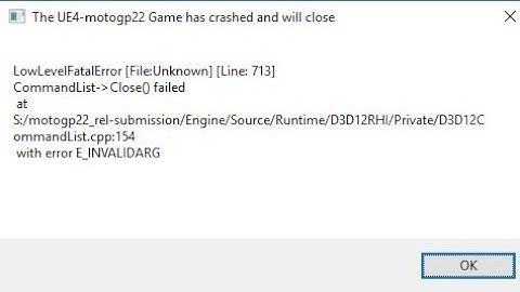 FiX MotoGP22 ERROR (STEAM) LowLevelFatalError The UE4-motogp22 Game has crashed and will close