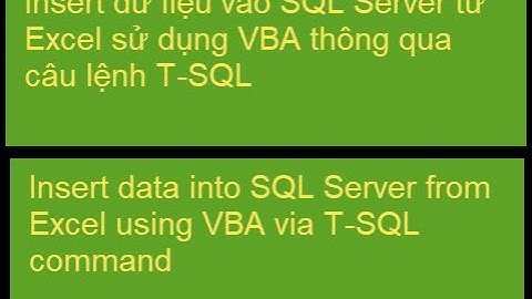 Insert data into SQL Server from Excel using VBA via T SQL