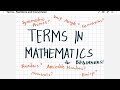 Important Terms, Numbers, and Conversion in Mathematics for Beginners!!