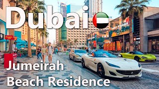 Dubai JBR (Jumeirah Beach Residence) Downtown Walk 4K🇦🇪