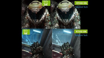 Doom 2016 -  Reshade Marty McFly RTGI Vs My RTXGI Sidebyside RealTime Ray Traced Global Illumination
