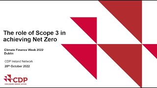 How to Achieve Net-Zero Emissions, A CDP Ireland Network Event as part of CFW 2022