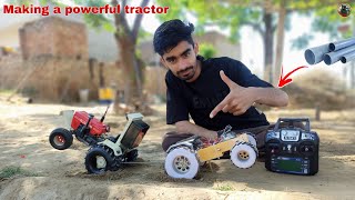 DIY powerful tractor with dc motor using pvc pipe.