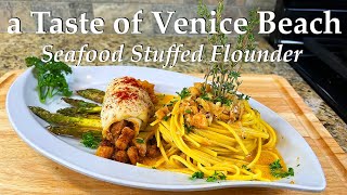 a Taste of Venice Beach    Seafood Stuffed Flounder