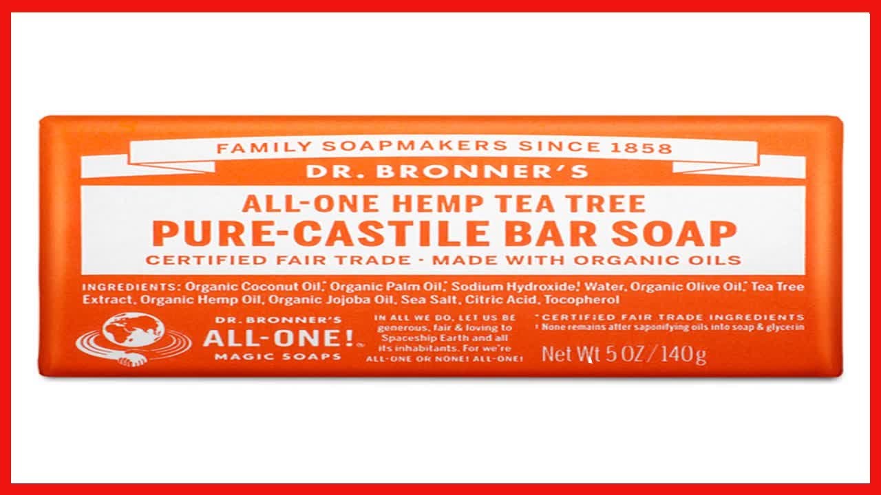 Dr. Bronner’s PureCastile Bar Soap (Tea Tree, 5 ounce) Made with