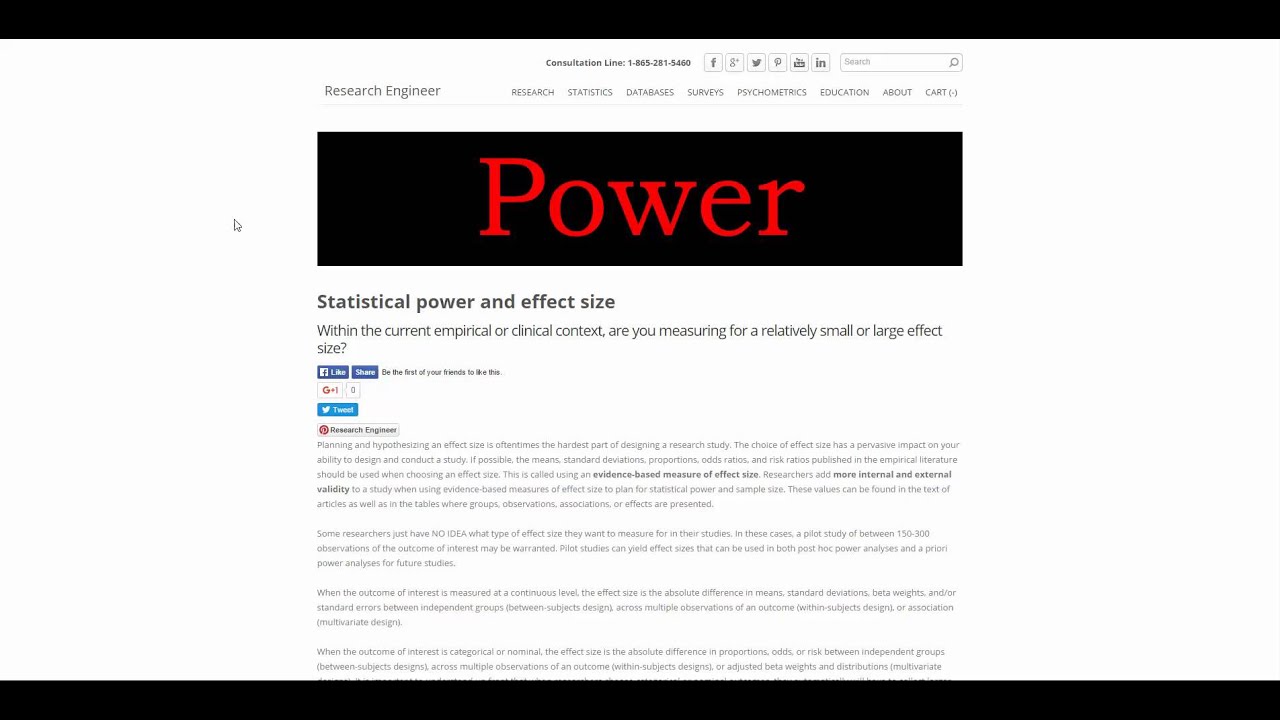 statistical power and effect size youtube effect size statistics