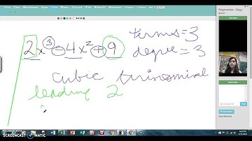 Classifying Polynomials By Degree & Number of Terms.